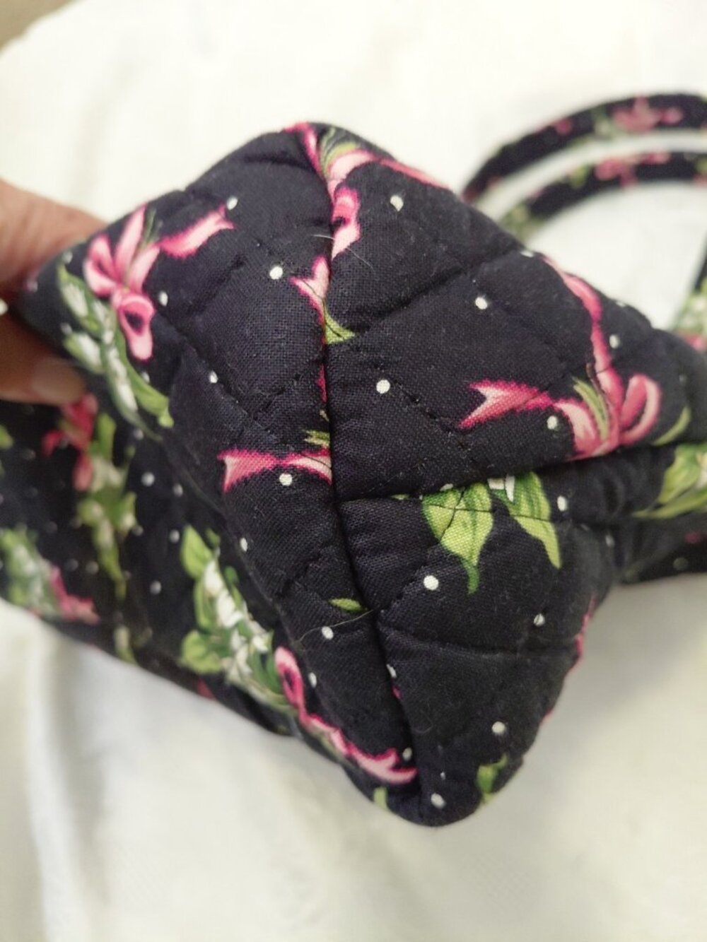 Vintage Vera Bradley Retired Pattern Breast Cancer Ribbon Handbag Purse - Picture 6 of 7
